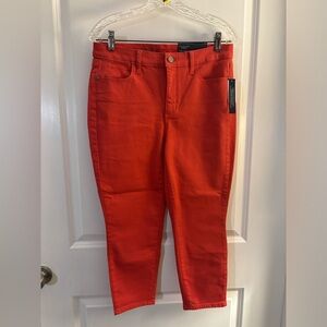 Talbots Flawless Women's Coral High-Waist Jegging Crop Jeans Sz 8 petite NWT